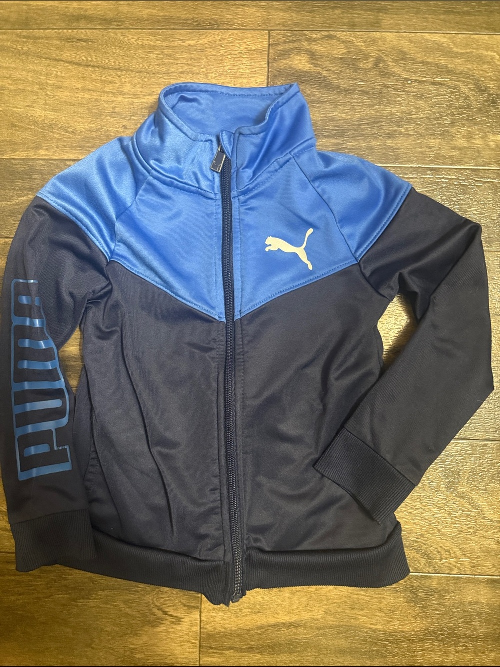Puma Boys' Blue & Black Full-Zip Athletic Jacket